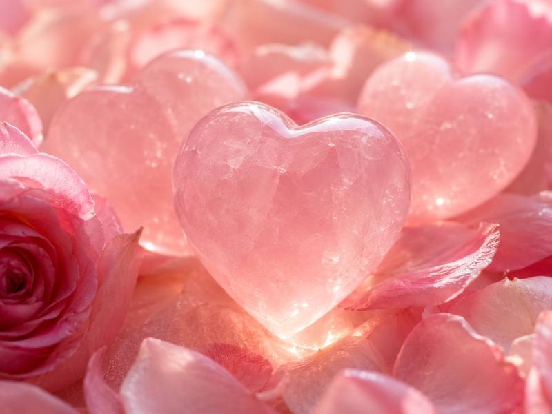 Rose quartz crystal for self-compassion rituals